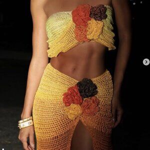 Alix Brand Strapless Top & Skirt Set